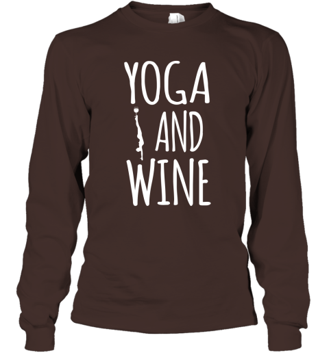 Yoga Meditation Namasta Funny Yoga and Drink Wine Pose Long Sleeve