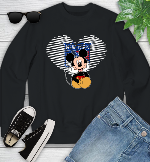 NHL New York Rangers The Heart Mickey Mouse Disney Hockey Youth Sweatshirt