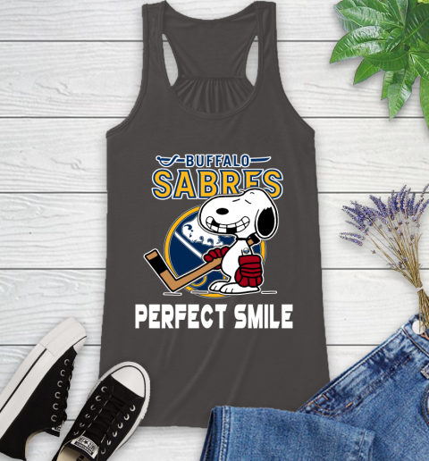 NHL Buffalo Sabres Snoopy Perfect Smile The Peanuts Movie Hockey T Shirt Racerback Tank 11