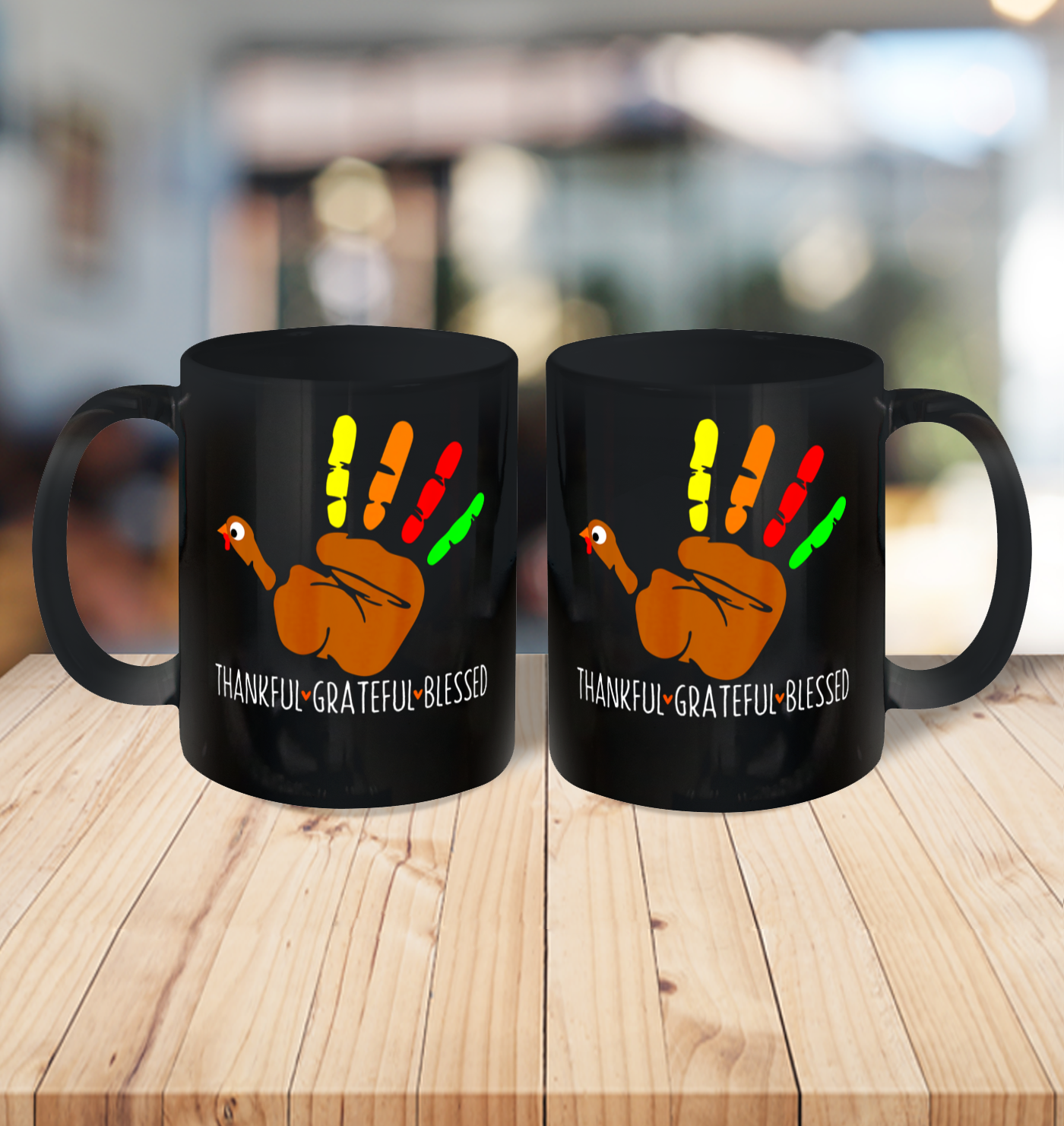 Thanksgiving Shirt Turkey Hand Print Funny Thanksgiving Day Ceramic Mug 11oz 3