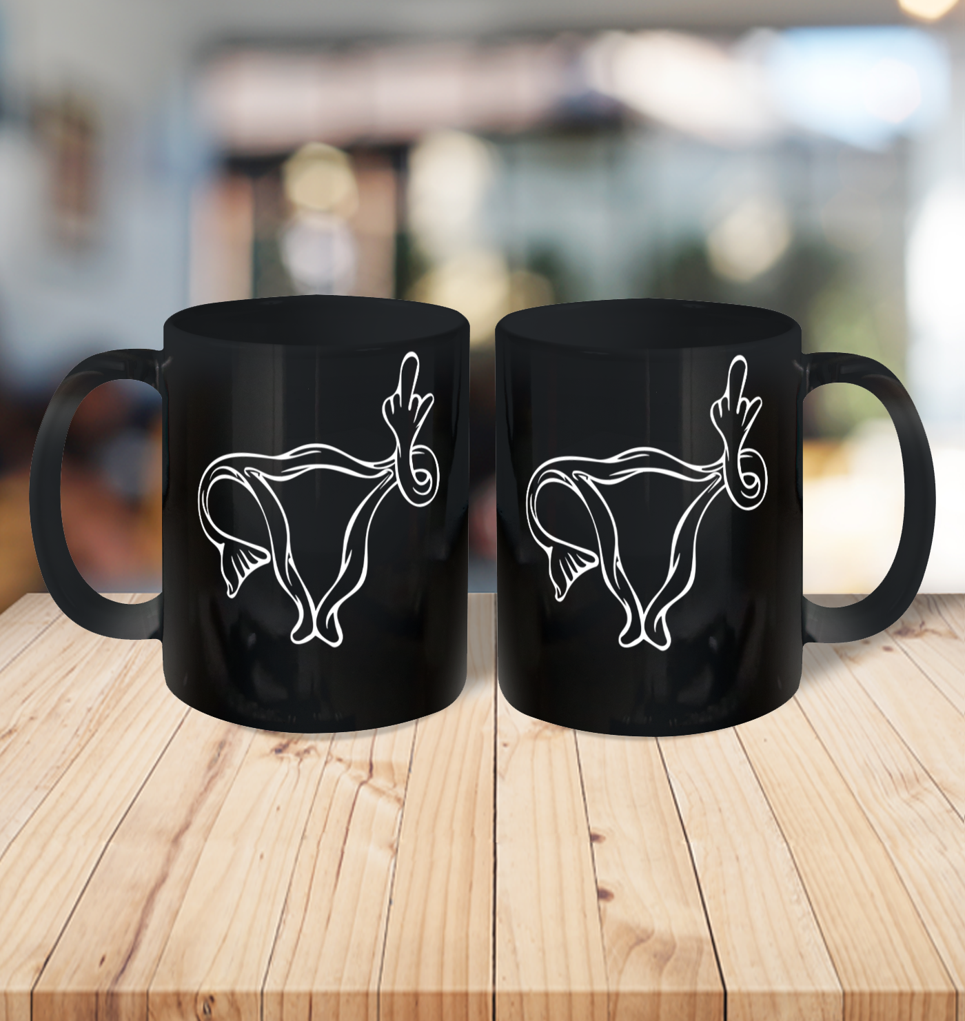 Middle Finger Uterus Ceramic Mug 11oz 3