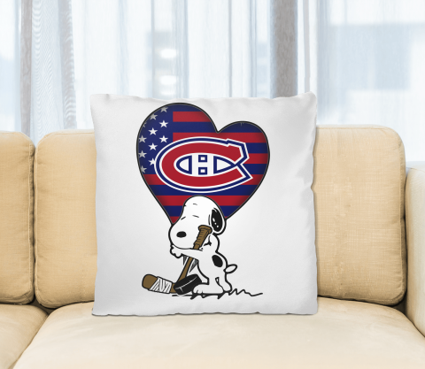 Montreal Canadiens NHL Hockey The Peanuts Movie Adorable Snoopy Pillow Square Pillow