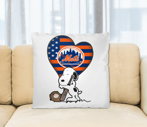 New York Mets MLB Baseball The Peanuts Movie Adorable Snoopy Pillow Square Pillow