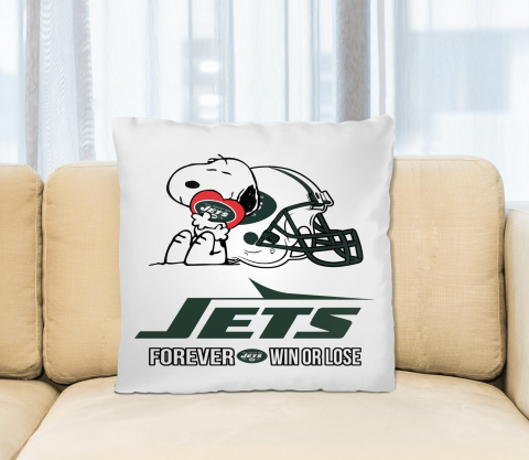 NFL The Peanuts Movie Snoopy Forever Win Or Lose Football New York Jets Pillow Square Pillow