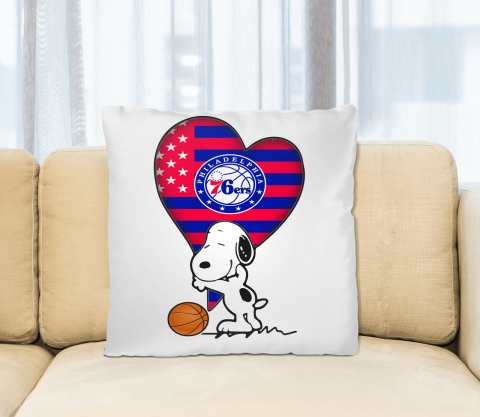 Philadelphia 76ers NBA Basketball The Peanuts Movie Adorable Snoopy Pillow Square Pillow