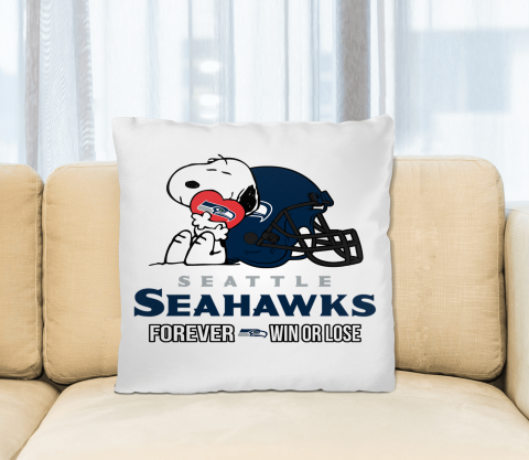 NFL The Peanuts Movie Snoopy Forever Win Or Lose Football Seattle Seahawks Pillow Square Pillow