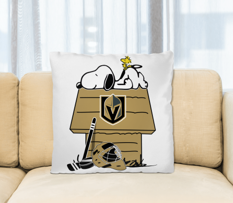 Vegas Golden Knights NHL Hockey Snoopy Woodstock The Peanuts Movie Pillow Square Pillow