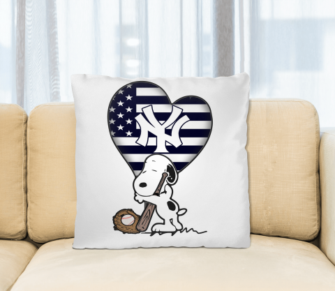 New York Yankees MLB Baseball The Peanuts Movie Adorable Snoopy Pillow Square Pillow