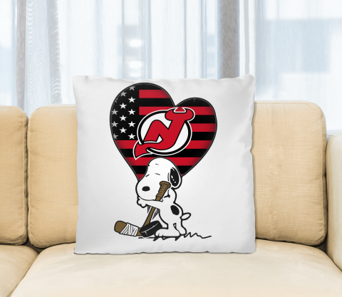New Jersey Devils NHL Hockey The Peanuts Movie Adorable Snoopy Pillow Square Pillow