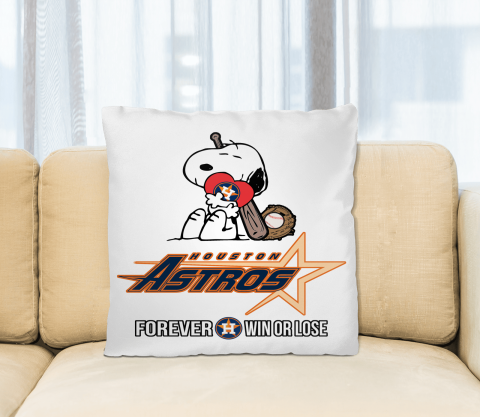 MLB The Peanuts Movie Snoopy Forever Win Or Lose Baseball Houston Astros Pillow Square Pillow