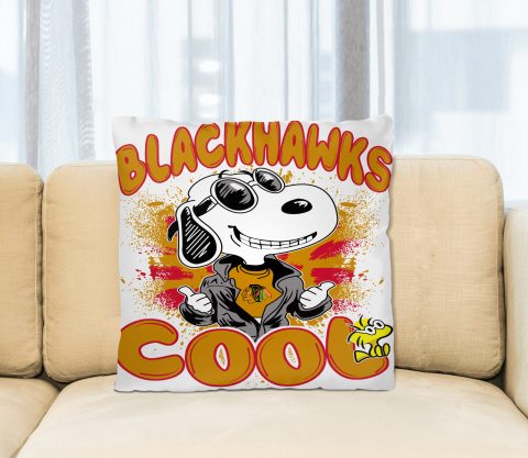 NHL Hockey Chicago Blackhawks Cool Snoopy Pillow Square Pillow