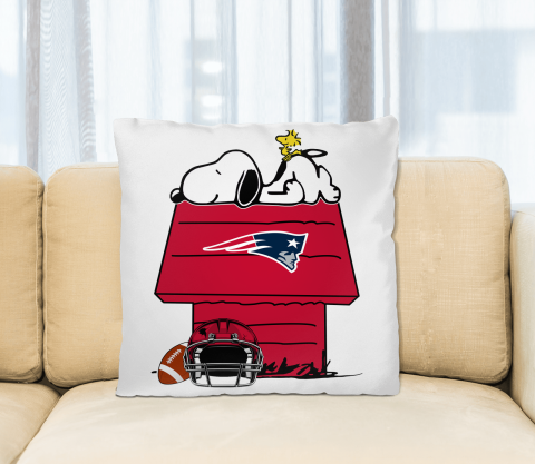 New England Patriots NFL Football Snoopy Woodstock The Peanuts Movie Pillow Square Pillow