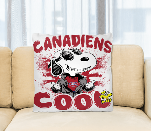 NHL Hockey Montreal Canadiens Cool Snoopy Pillow Square Pillow
