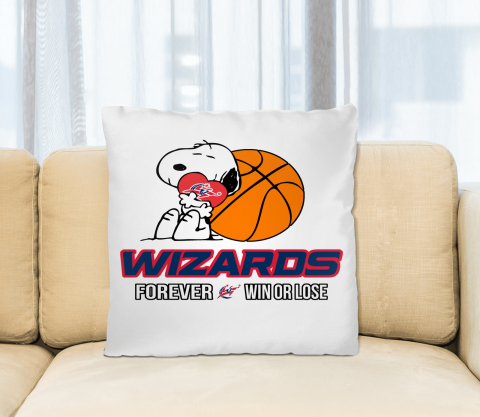 NBA The Peanuts Movie Snoopy Forever Win Or Lose Basketball Washington Wizards Pillow Square Pillow