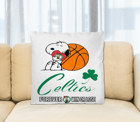 NBA The Peanuts Movie Snoopy Forever Win Or Lose Basketball Boston Celtics Pillow Square Pillow