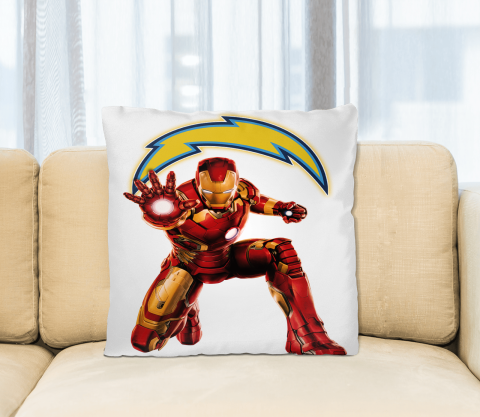 NFL Iron Man Marvel Comics Sports Football San Diego Chargers Square Pillow