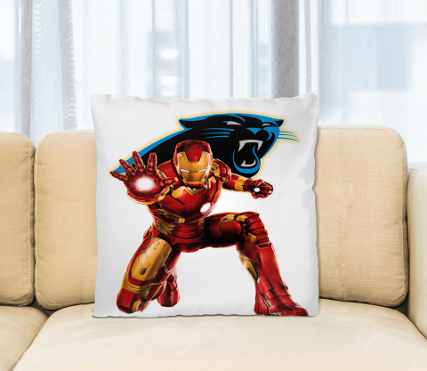 NFL Iron Man Marvel Comics Sports Football Carolina Panthers Square Pillow