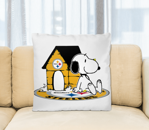 NFL Football Pittsburgh Steelers Snoopy The Peanuts Movie Pillow Square Pillow