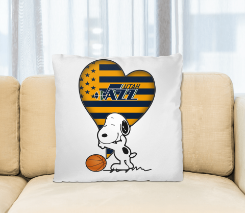 Utah Jazz NBA Basketball The Peanuts Movie Adorable Snoopy Pillow Square Pillow