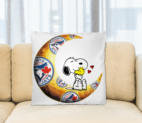 MLB Baseball Toronto Blue Jays I Love Snoopy To The Moon And Back Pillow Square Pillow