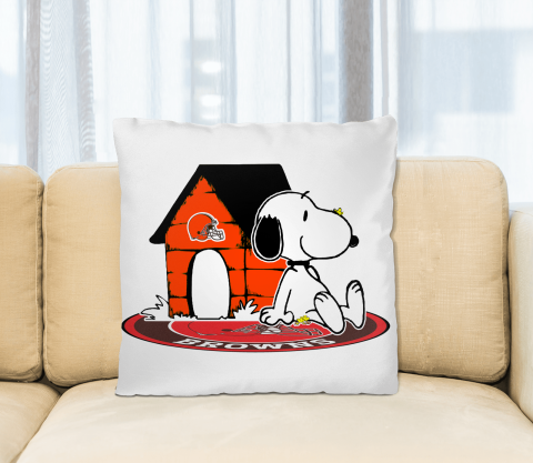 NFL Football Cleveland Browns Snoopy The Peanuts Movie Pillow Square Pillow