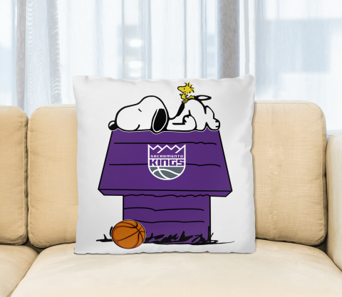 Sacramento Kings NBA Basketball Snoopy Woodstock The Peanuts Movie Pillow Square Pillow