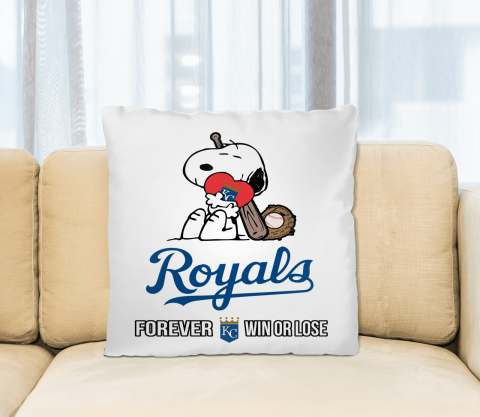 MLB The Peanuts Movie Snoopy Forever Win Or Lose Baseball Kansas City Royals Pillow Square Pillow