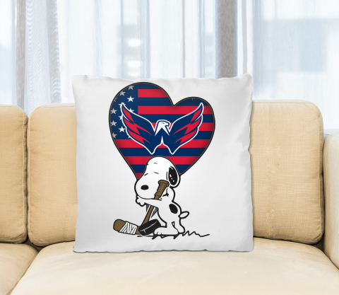 Washington Capitals NHL Hockey The Peanuts Movie Adorable Snoopy Pillow Square Pillow