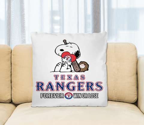 MLB The Peanuts Movie Snoopy Forever Win Or Lose Baseball Texas Rangers Pillow Square Pillow