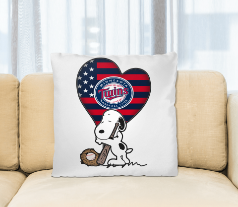 Minnesota Twins MLB Baseball The Peanuts Movie Adorable Snoopy Pillow Square Pillow