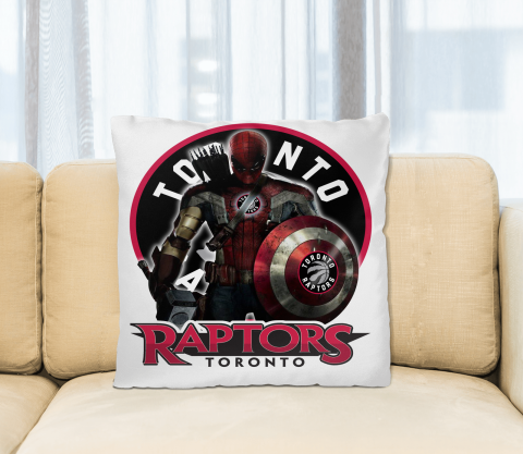 Toronto Raptors NBA Basketball Captain America Thor Spider Man Hawkeye Avengers Square Pillow