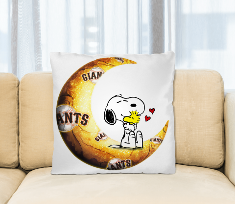 MLB Baseball San Francisco Giants I Love Snoopy To The Moon And Back Pillow Square Pillow