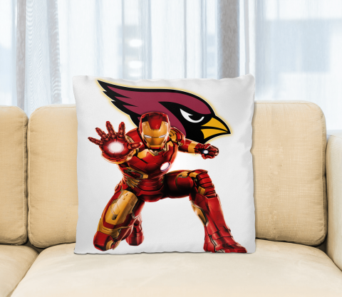 NFL Iron Man Marvel Comics Sports Football Arizona Cardinals Square Pillow