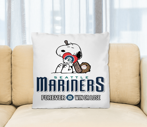 MLB The Peanuts Movie Snoopy Forever Win Or Lose Baseball Seattle Mariners Pillow Square Pillow