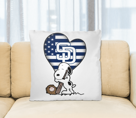 San Diego Padres MLB Baseball The Peanuts Movie Adorable Snoopy Pillow Square Pillow
