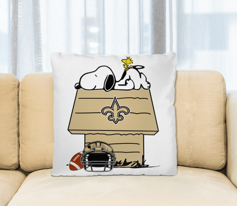 New Orleans Saints NFL Football Snoopy Woodstock The Peanuts Movie Pillow Square Pillow