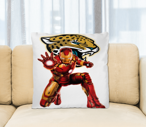 NFL Iron Man Marvel Comics Sports Football Jacksonville Jaguars Square Pillow