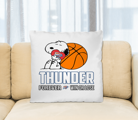 NBA The Peanuts Movie Snoopy Forever Win Or Lose Basketball Oklahoma City Thunder Pillow Square Pillow