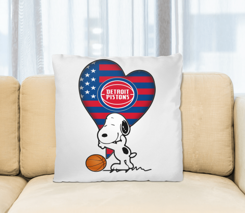 Detroit Pistons NBA Basketball The Peanuts Movie Adorable Snoopy Pillow Square Pillow