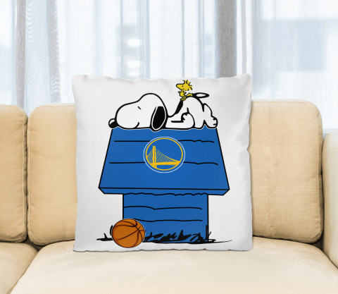 Golden State Warriors NBA Basketball Snoopy Woodstock The Peanuts Movie Pillow Square Pillow