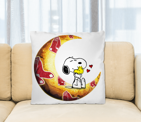 MLB Baseball Boston Red Sox I Love Snoopy To The Moon And Back Pillow Square Pillow