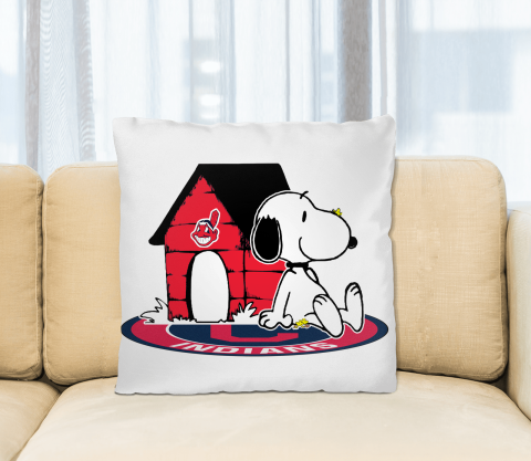 MLB Baseball Cleveland Indians Snoopy The Peanuts Movie Pillow Square Pillow