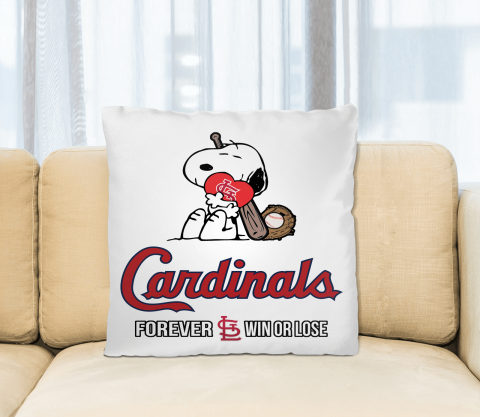 MLB The Peanuts Movie Snoopy Forever Win Or Lose Baseball St.Louis Cardinals Pillow Square Pillow