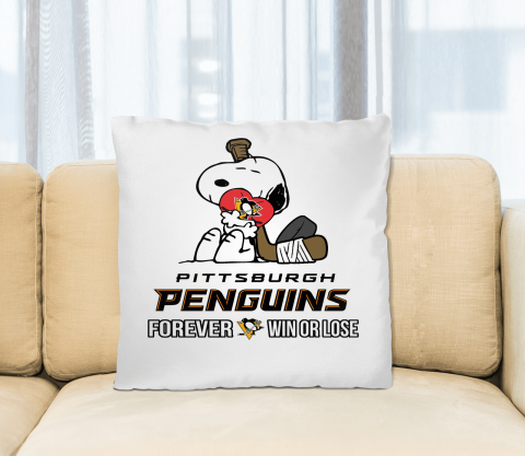 NHL The Peanuts Movie Snoopy Forever Win Or Lose Hockey Pittsburgh Penguins Pillow Square Pillow