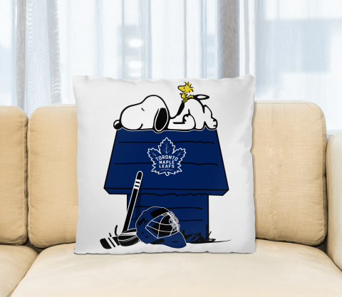Toronto Maple Leafs NHL Hockey Snoopy Woodstock The Peanuts Movie Pillow Square Pillow