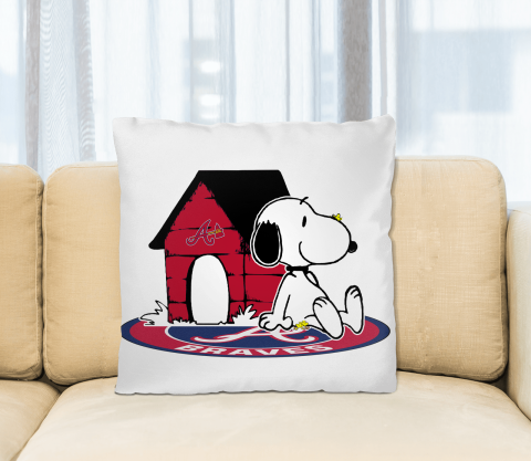 MLB Baseball Atlanta Braves Snoopy The Peanuts Movie Pillow Square Pillow