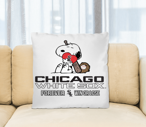 MLB The Peanuts Movie Snoopy Forever Win Or Lose Baseball Chicago White Sox Pillow Square Pillow