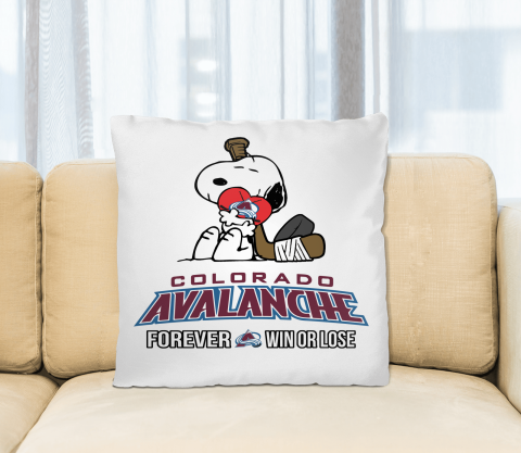NHL The Peanuts Movie Snoopy Forever Win Or Lose Hockey Colorado Avalanche Pillow Square Pillow