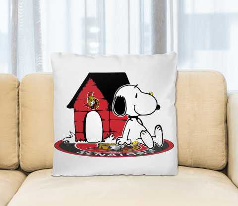 NHL Hockey Ottawa Senators Snoopy The Peanuts Movie Pillow Square Pillow