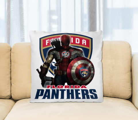 NHL Captain America Thor Spider Man Hawkeye Avengers Endgame Hockey Florida Panthers Square Pillow
